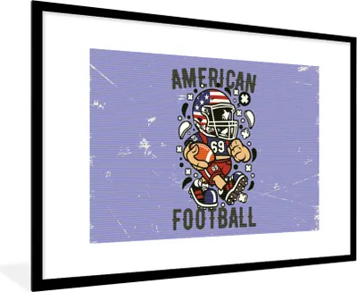 Produktbild von MuchoWow® MuchoWow® Gerahmtes Poster Fußball - Amerika - Jahrgang 90x60 cm - Poster mit zchwarzem Bilderrahmen - Wanddekoration - Fotos