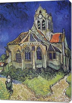 Obrázek produktu pro Obraz 70x100cm Kościół w Auvers, Van Gogh Vintage do Salonu