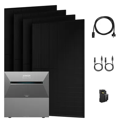 Produktbild von Powerness Balkonkraftwerk mit Speicher, Anker SOLIX Solarbank 3 E2700 Pro und 1x BP2700 Erweiterungsakku, 2000W Solarmodule & Smarter Zähler 0% VAT