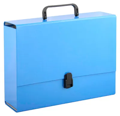 Image de Pochette A4 avec poignée de 10 cm, bleue, PENMATE