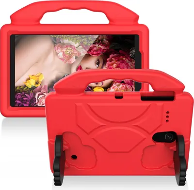 Image de Etui enfant pour Samsung Galaxy Tab A 8.0 2018/2017, Tab E 8.0, Tab 4 8.0 2014, étui léger en mousse EVA avec poignée et support Rouge
