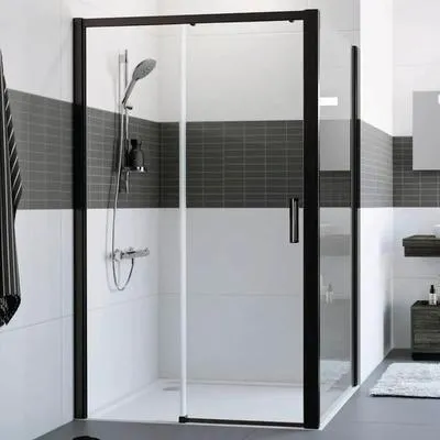 Obrázek produktu pro Sprchové dveře pro boční stěnu Hüppe Classics 2 EasyEntry 140 cm barva rámu černá dekor skla čiré sklo HUPPE C25311.123.322