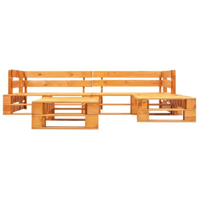 Immagine prodotto di set di divani da giardino in pallet 4 pezzi in legno marrone miele