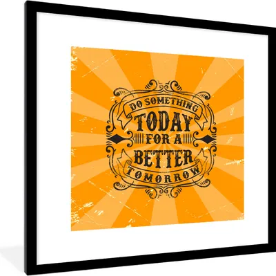 Produktbild von MuchoWow® MuchoWow® Gerahmtes Poster Jahrgang - Gestaltung - Text 40x40 cm - Poster mit zchwarzem Bilderrahmen - Poster - Plakat im Rahmen