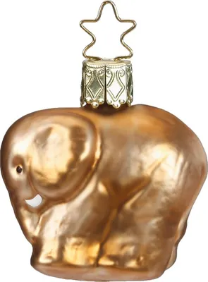 Produktbild von Christbaumschmuck Anhänger Glas Elefant 5cm Braun Beige
