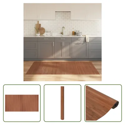 Immagine prodotto di The Living Store Tappeto rettangolare marrone 100x200 cm Bamboo