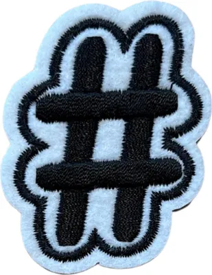 Produktbild von Hashtag-Emblem-Aufnäher zum Aufbügeln