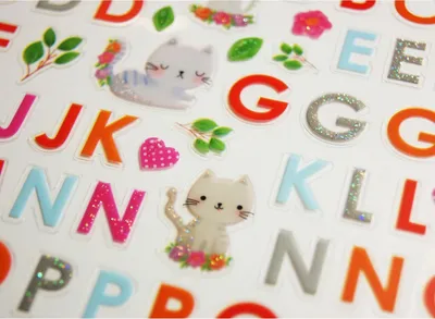 Produktbild von 86 Aufkleber - Alphabet - Katzen