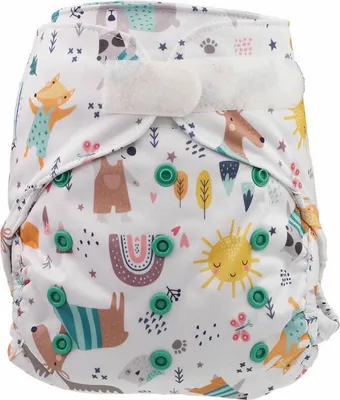 Produktbild von Blümchen Onesize-Überhose Laschen KLETT Gestreifter Elch
