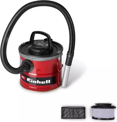 Image de Aspirateur à cendres – 800 W – 170 mbar – Cuve métal 18 L – Tuyau 1 m – Filtration double