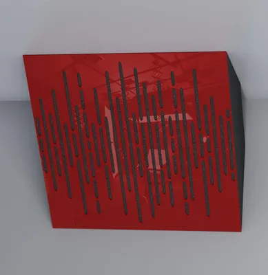 Obrázok produktu pre 2-balenie – Akustický rohový basový lapač | 50 x 50 cm | Absorpcia nízkych frekvencií pre štúdiá a divadlá | Difúzia | [WAVE-H-150 mm | Lesklý červený plast]