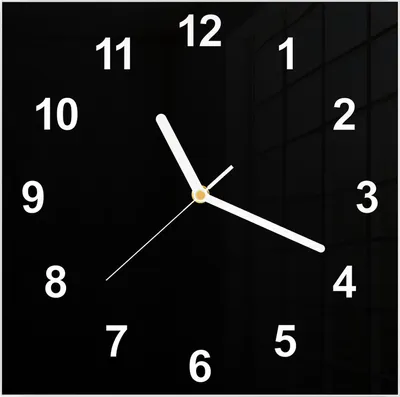 Produktbild von Wanduhr aus Glas mit Motiv Schwarzer Hintergrund- 30 x 30 cm - inkl. Aufhängesystem