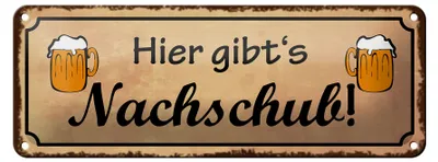 Produktbild von Blechschild Spruch 27x10cm Bier gibt es Nachschub Dekoration