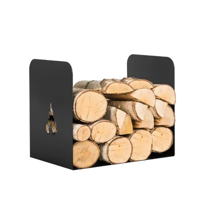 Produktbild von GARDIVO Kaminholzregal für innen und außen, WandMontage kaminholzregal, Wandregal , Brennholzregal Metall, Schwarz, pulverbeschichtet rostfrei modern