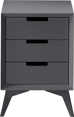 Produktbild von Nachtkommode NETANJA, grau matt lackiert, mit 3 Schubladen, 58 cm Höhe