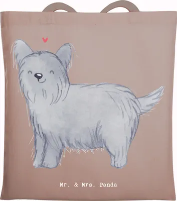 Produktbild von Mr. & Mrs. Panda Jutebeutel Skye Terrier Lebensretter - Braun Pastell - Geschenk, Laptoptasche, Schultasche, Tasche, Tote Bag, festival, Beutel