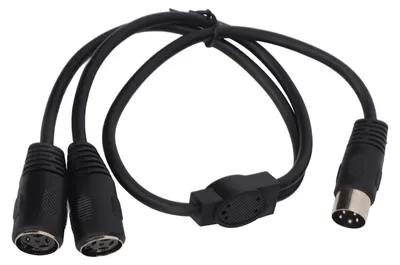 DIN 4-Pin Y-Splitterkabel Stecker auf 2 Buchsen, 0,5 m