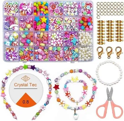 Produktbild von Kinderarmbandset aus Kunststoff, 24 Stilen DIY-Kralenset für Mädchen