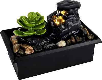 Produktbild von LED Zimmerbrunnen Tischbrunnen Tischdeko Dekoration Wasserbrunnen Mini Oase