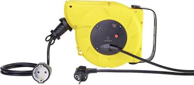 Produktbild von Renkforce RF-3349118 Wandkabeltrommel 9 m Schwarz Schutzkontakt-Winkelstecker (RF-3349118)