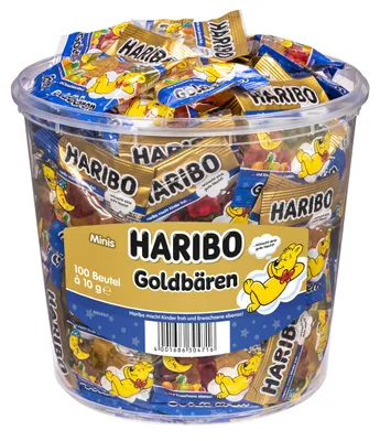 Obrázek produktu pro Haribo Gold Bears Good Night 100 mini sáčků s ovocnými žvýkačkami 1200g