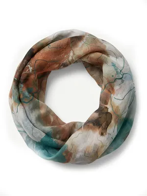 Produktbild von styleBREAKER Damen Loop Schal Aquarell Glow | leichter Schlauchschal 83x48 cm | weiche Viskose | farbenfrohes Boho Tuch für Frühling & Sommer