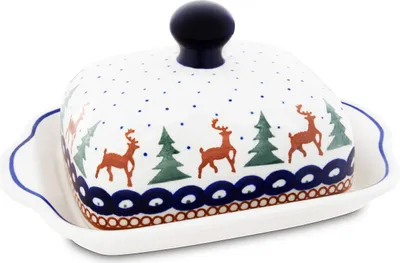 Produktbild von Bunzlauer Keramik Butterdose Butterglocke Butterbehälter eckig für 250g (1 Stück Butter) 20x15x10,5cm Nachbildung 149
