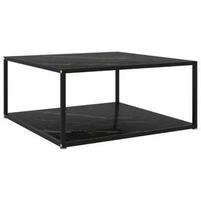 Obrázok produktu pre Konferenčný stolík, čierny 80x80x35 cm, tvrdené sklo
