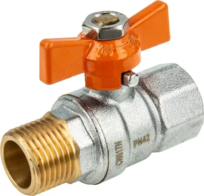 Produktbild von HSE UNISOL Solarkugelhahn Typ 1615, Innen- x Außengewinde Rp 1/2 Zoll (DN 15), Flügelgriff, MS-verchromt