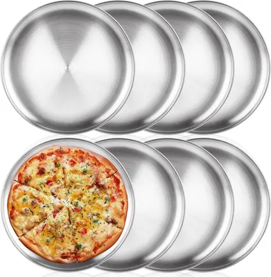 Zdjęcie produktu dla Zestaw do pieczenia pizzy - blacha do pieczenia - do pizzy - stal nierdzewna - 20 cm - srebrna