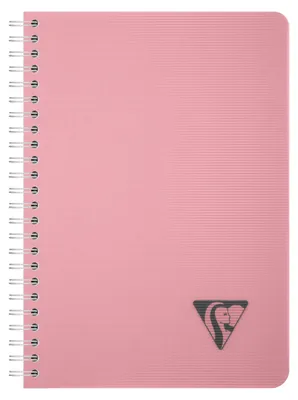 Produktbild von Clairefontaine 5x Spiralbuch A5, 90 Bl kariert 90g, PP Rosenblüte 327504C