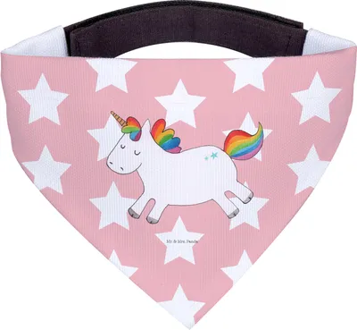 Produktbild von Mr. & Mrs. Panda Hundehalstuch Einhorn Happy - Rot Pastell - Geschenk, Halstuch, Unicorn, Spaß, Für Hunde, Fröhlich, Einhörner, Hunde-Halstuch, Freude, Hund, Tuch