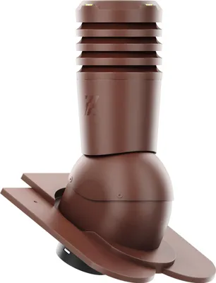 Produktbild von Entlüfterkamin KRONO-PLAST Ecoline Premium für Biberschwanzziegel in Kronendeckung - Doppelrömer Dachziegel Lüfter Dachlüfter (braun - RAL 8017)