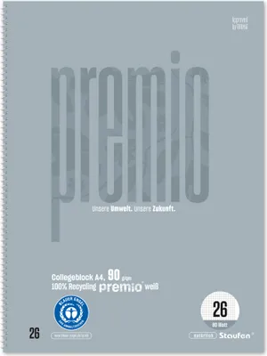 Produktbild von Staufen Premio Collegeblock 26 kariert DIN A4