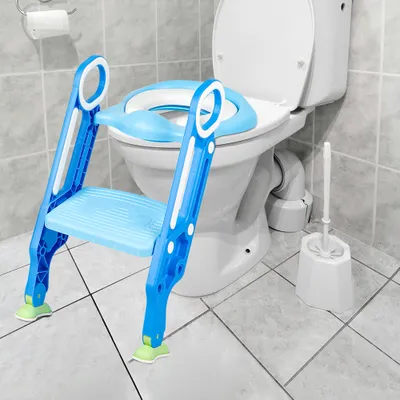 Image de Siège de toilette pliable Antidérapant pour enfants Bleu foncé