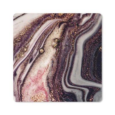 Produktbild von MuchoWow® Mauspad Mousepad Marmor - Rosa - Gold - Glitzer - Marmoroptik 30x30 cm - Mousepads - Maus Mat - Pad - Mausunterlage - Gaming