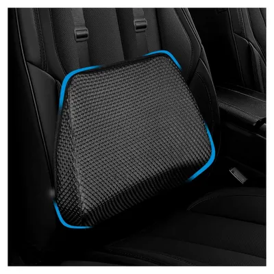 Produktbild von Ergonomische Lordosenstütze für das Auto - Lendenkissen für optimalen Rückenhalt - Rückenkissen für Auto- und Bürostühle - Linderung von Rückenschmerzen - Schwarz
