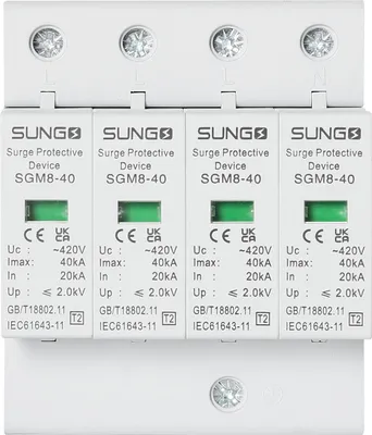 Image de parafoudre 4P 40kA pour maison - rail DIN Parafoudre, 220V, 4 pôles
