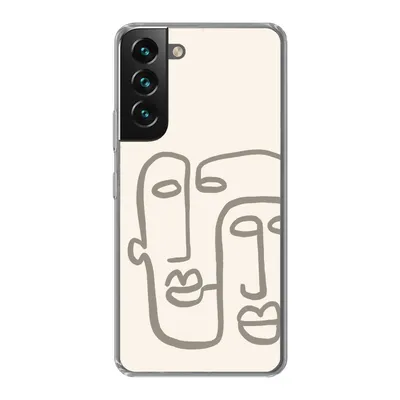 Produktbild von MuchoWow® Handyhülle Schutzhülle Hülle für Samsung Galaxy S22 Gesicht - Abstrakt - Strichzeichnung Silikon Softcase Handy Hülle - Mobiltelefonhülle