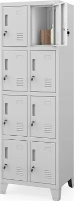 Image de JAN NOWAK Armoire sociale métallique pour vêtements de travail ROBERT 2 PLUS Gris 172 x 56 x 45 cm