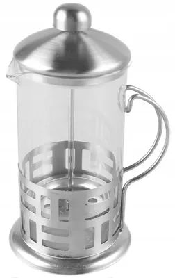 Zdjęcie produktu dla Szklany ZAPARZACZ TŁOKOWY do HERBATY Ziół KAWY French Press 350ml A1445
