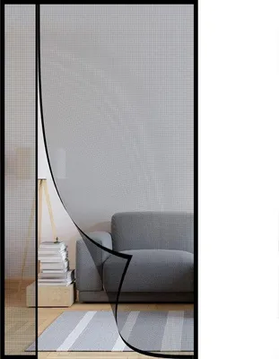 Productafbeelding van Automatische insectendeur, 200x180 cm, zwart, met magneetsluiting, zijopening