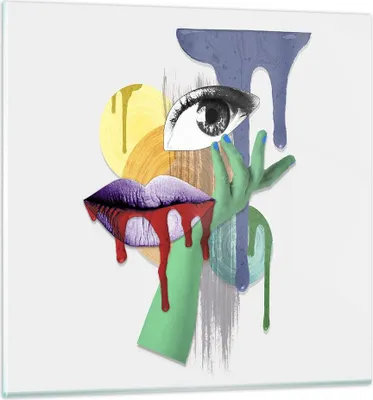 Produktbild von Bilder auf glas - Abstraktion modern - 30x30cm - Glasbilder - Wandbilder - Kunstdruck - zum Aufhängen bereit - Wanddekoration aus Glas - Glas Bilder - Wandbild auf Glas - Einteilig - GAC30x30-4058