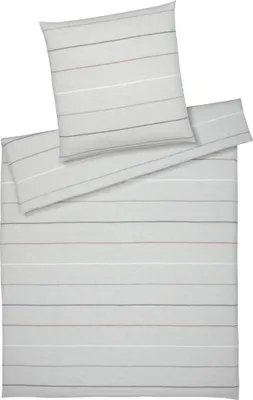 Immagine prodotto di Set di lenzuola in elegante cotone misto lino, colore greige, dimensioni 155x220 cm + 80x80 cm
