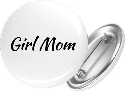 Produktbild von Huuraa Button Girl Mom Schriftzug 59mm rund mit Sicherheitsnadel Ansteckbutton Geschenkidee