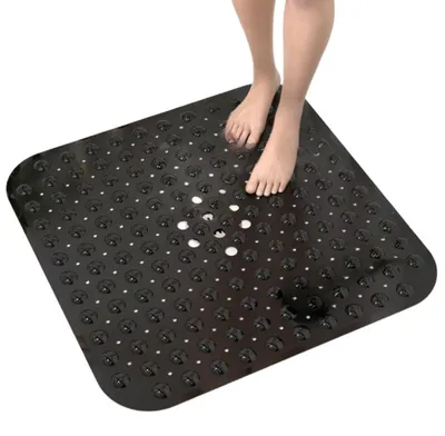 Zdjęcie produktu dla Hitslam Mata Prysznicowa Antypoślizgowa Kwadratowa 53X53 Cm Czarna Pvc