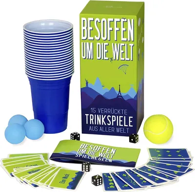 Produktbild von Gesellschaftsspielset mit 15 alkoholischen Spielen aus aller Welt für Erwachsene