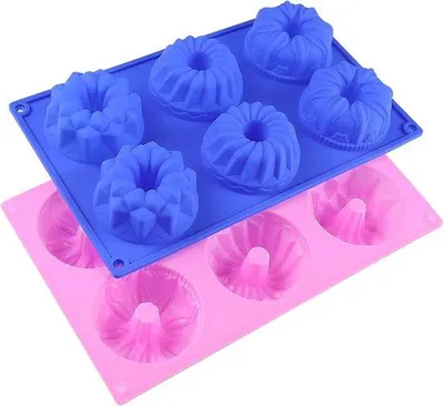 Produktbild von Minisilikon-Formen, 2-teilig, antiaanbak, hitzebeständig, 6 Fächer