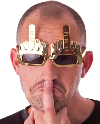 Produktbild von Mittelfinger Spassbrille gold-schwarz - Einheitsgröße