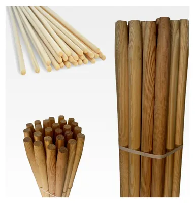 Produktbild von Besenstiel 120 cm - Holzstiel - Gerätestiel - Spatenstiel - Ersatzstiel - Gartengeräte - Buchenholz - 10 Stück